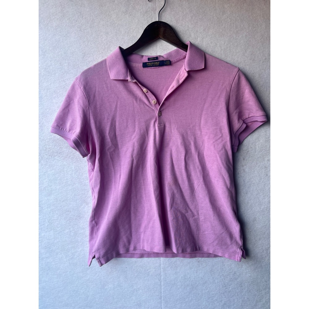 Polo Golf Ralph Lauren Womens Pink Short Sleeve Pique Polo Shirt Classic Fit L